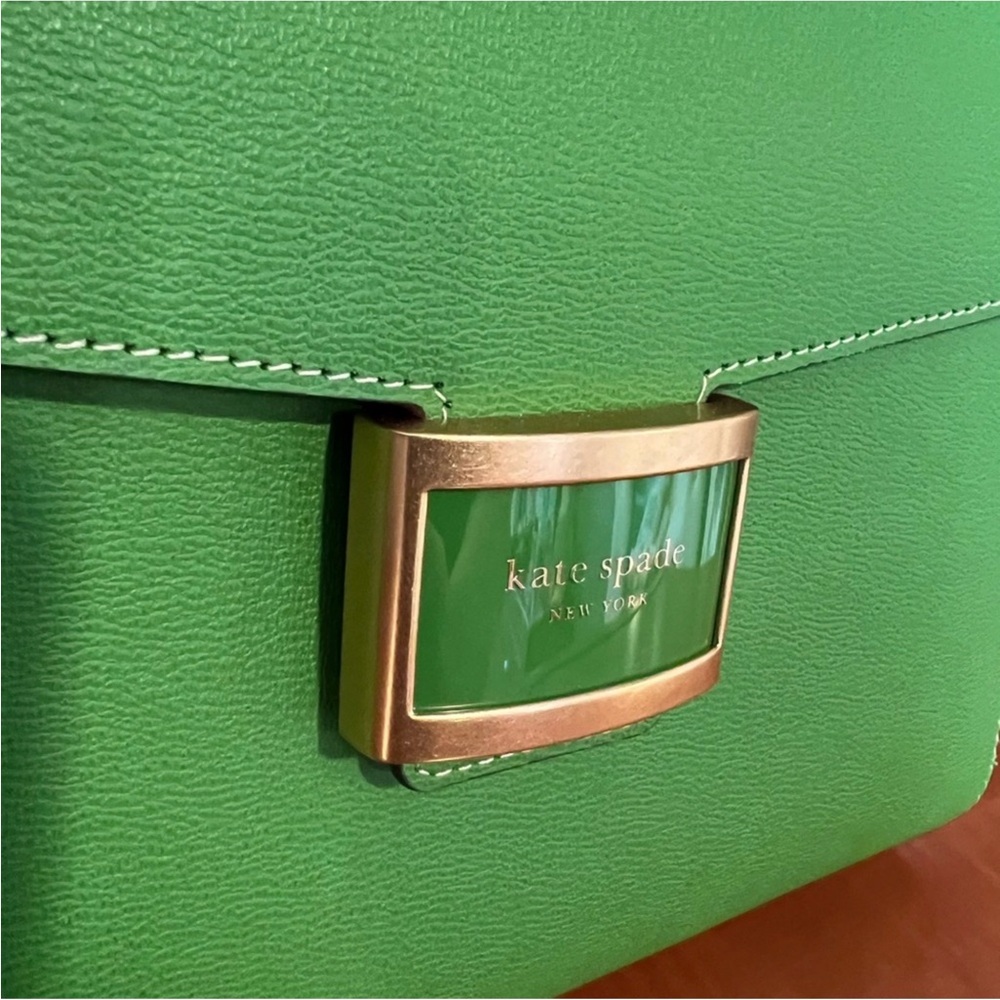 NEW! Kate Spade Katy Medium Vibrant Green Top Handle Bag - Picture 4 of 9